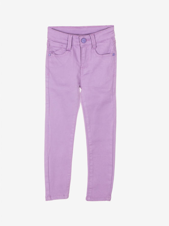Picture of XY2027- GIRLS ELASTICATED COTTON LILIAC JEANS/TROUSERS